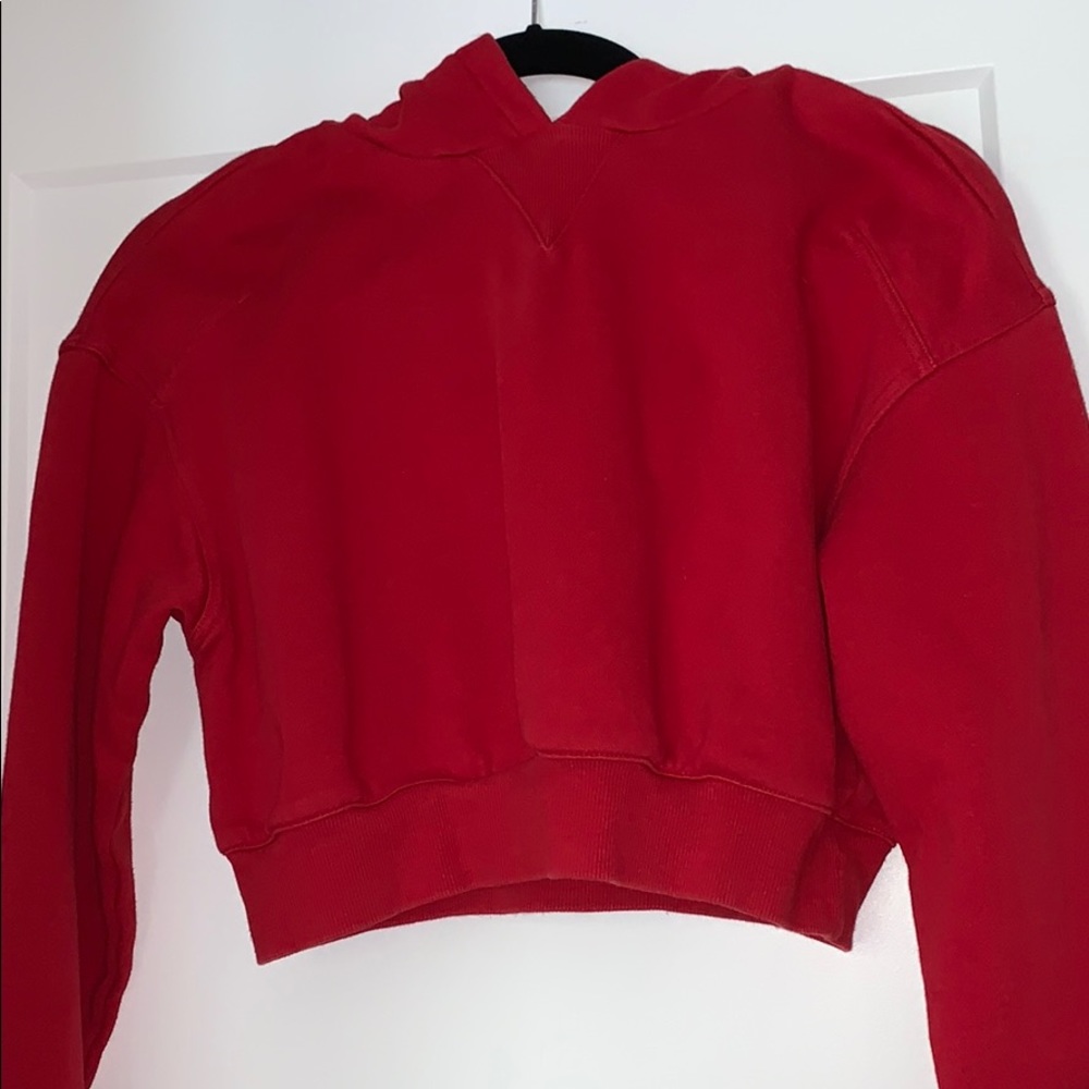 H&M cropped red Hoodie